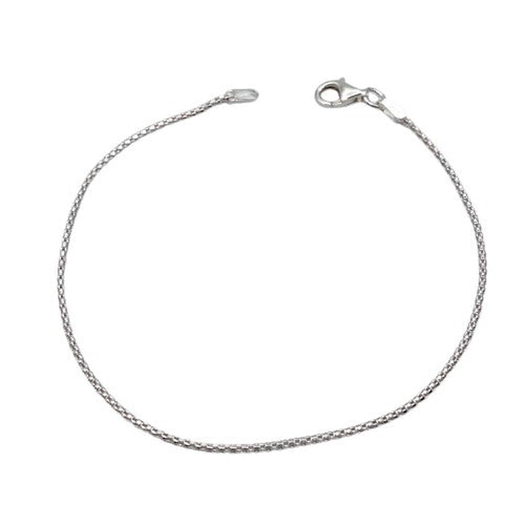 Pulsera cordon delgada 19 cm Plata